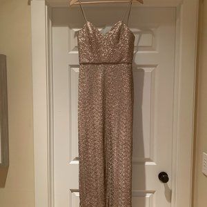 Amsale Samantha Sequin Gown Latte 4